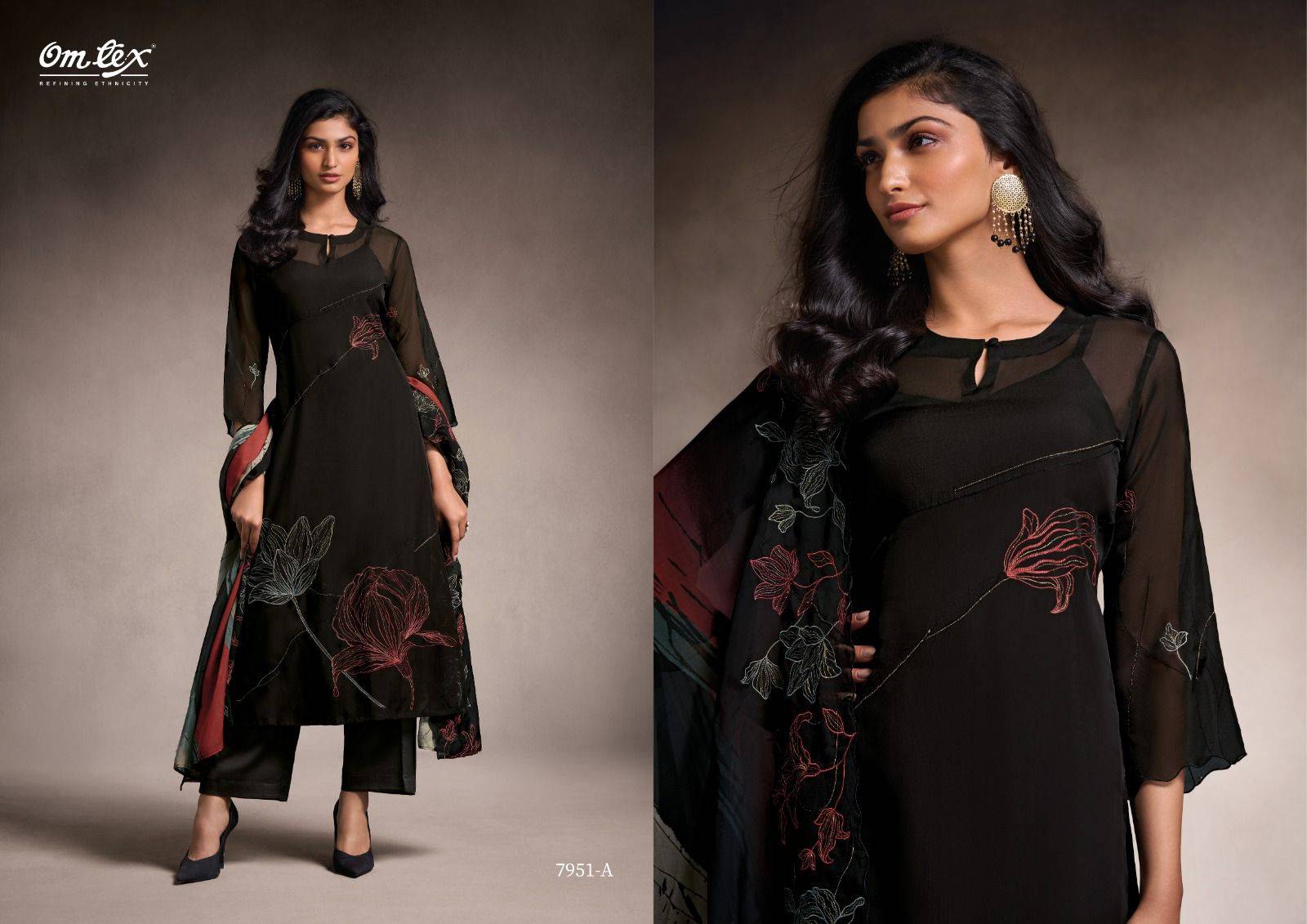 Omtex tanira fancy dress material wholesale in mumbai